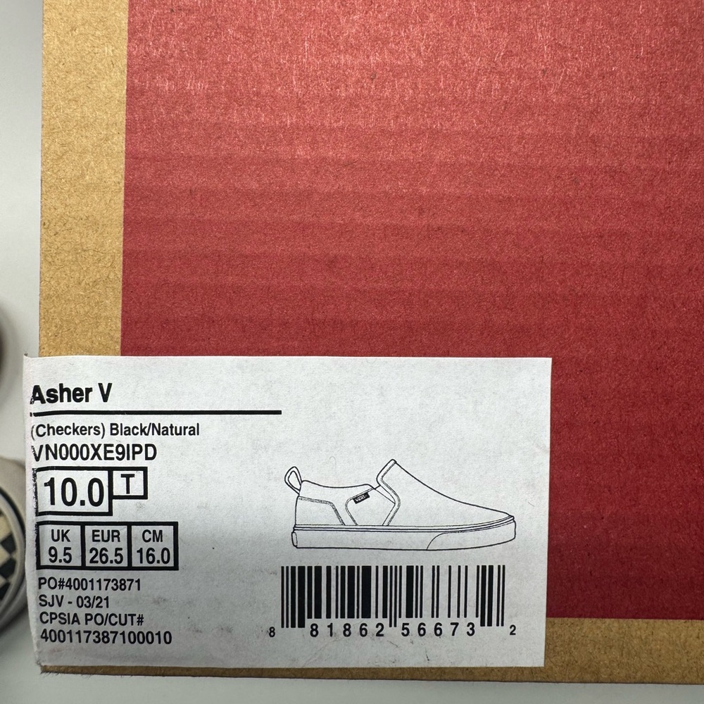 Vans Asher V Kids Sneakers - Black and Natural